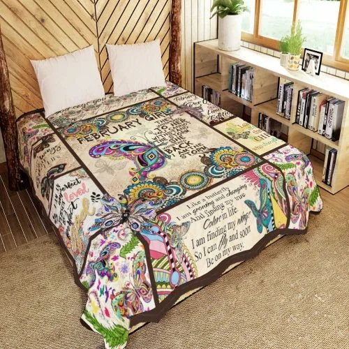 February Girl. I Am The Storm. Butterfly Quilt Blanket