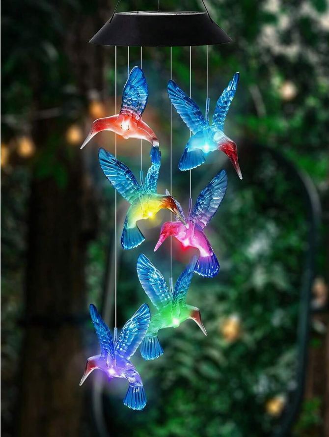 Hummingbird Solar Wind Chimes