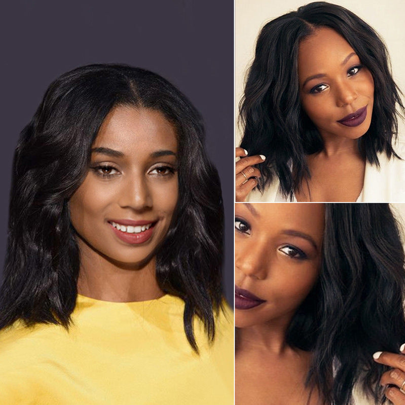 Luna Wigs Bob Wig Wavy Handmade Hair Lace Closed Wig