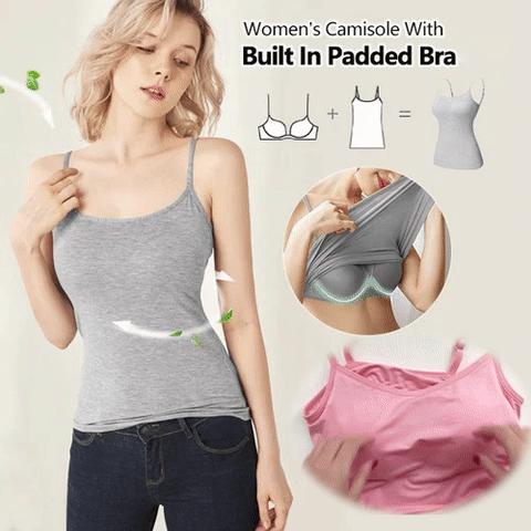 (🔥Last Day Promotion-SAVE 60% OFF)💕Women’s Camisole With Built In Padded Bra Vest