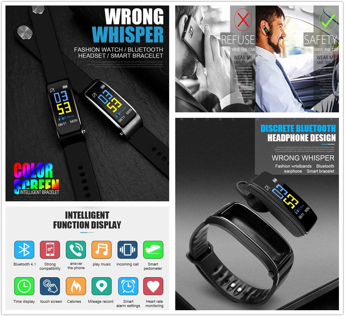 2-in-1 smart watch With Bluetooth Earphones