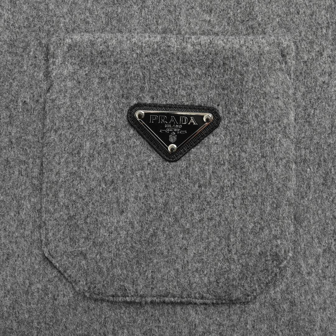 Prada 25ss cashmere triangle logo shirt jacket V