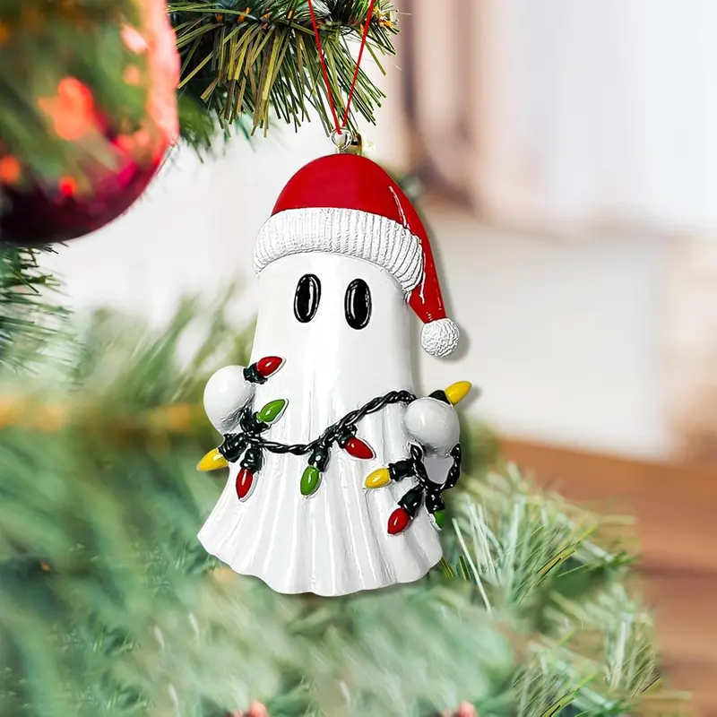 Halloween Decoration Ghost Figurine - Funny Resin Middle Finger Ghost Statue For Prank - Cute Ghost Decor for Christmas Decorations Ornaments
