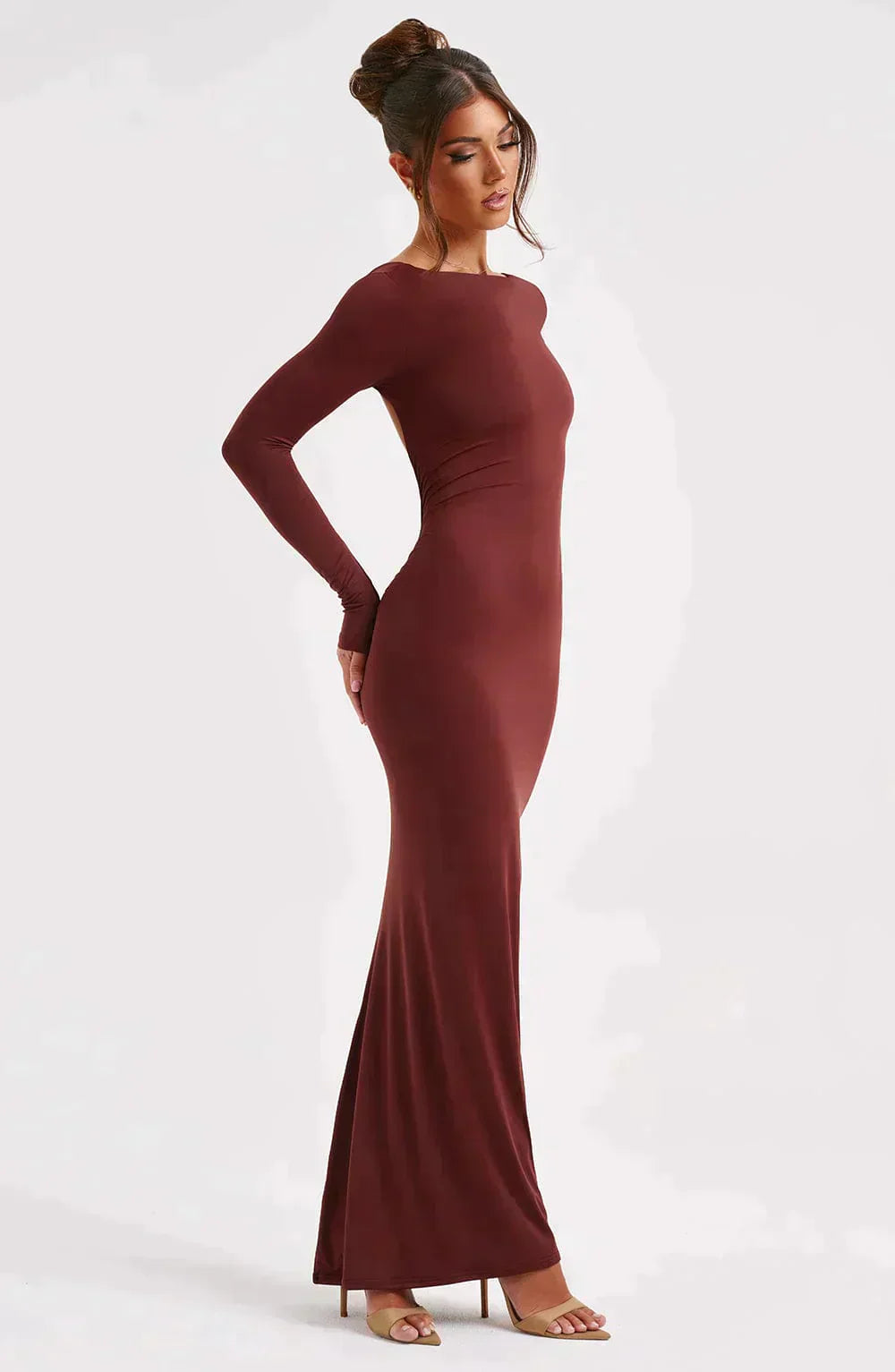 Maxi Dress with Deep V-Neckline