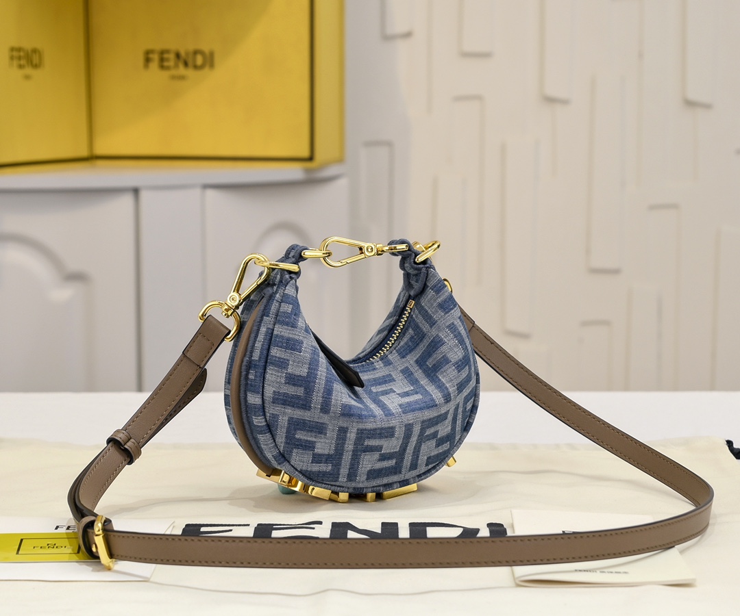 FENDI gray underarm mini bag 2186