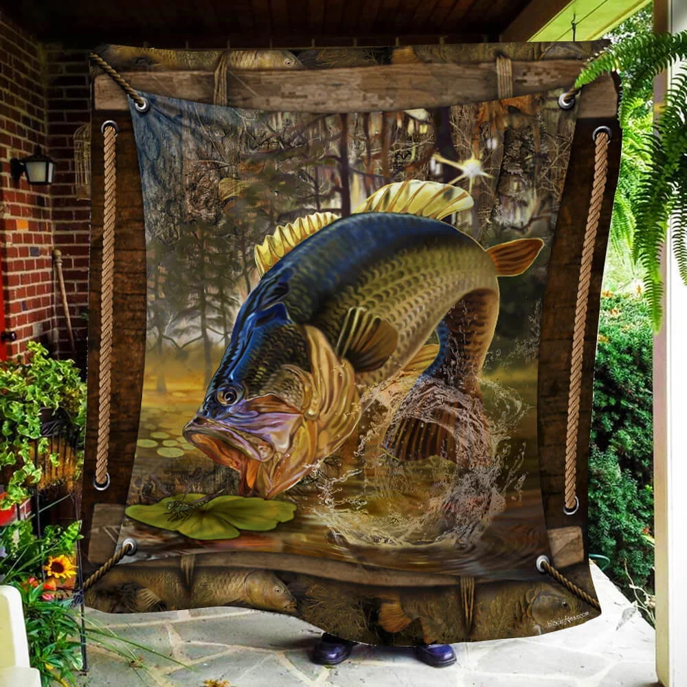 Largemouth Bass Fishing Quilt