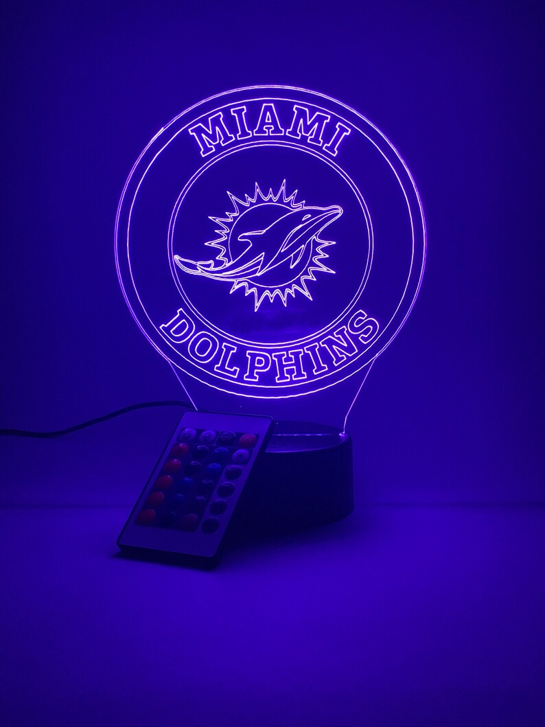 MIAMI DOLPHINS 3D LAMP PERSONALIZED