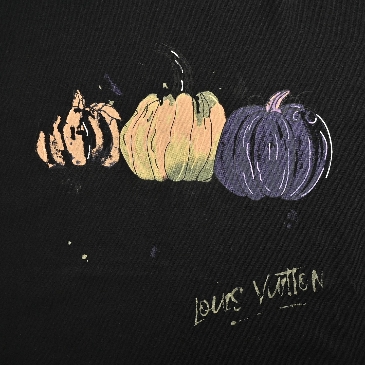 Louis Vuitton 25ss graffiti hand-painted pumpkin print short sleeve