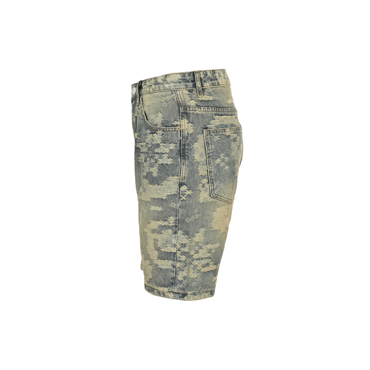 Louis Vuitton 25ss Paisley Heavy Tie-Dye Denim Shorts