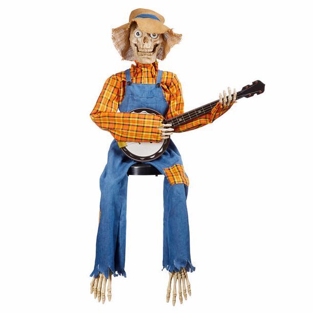 Ecowonde™ Halloween Animated Banjo Skeletons With Lights And Sound Motion Activated