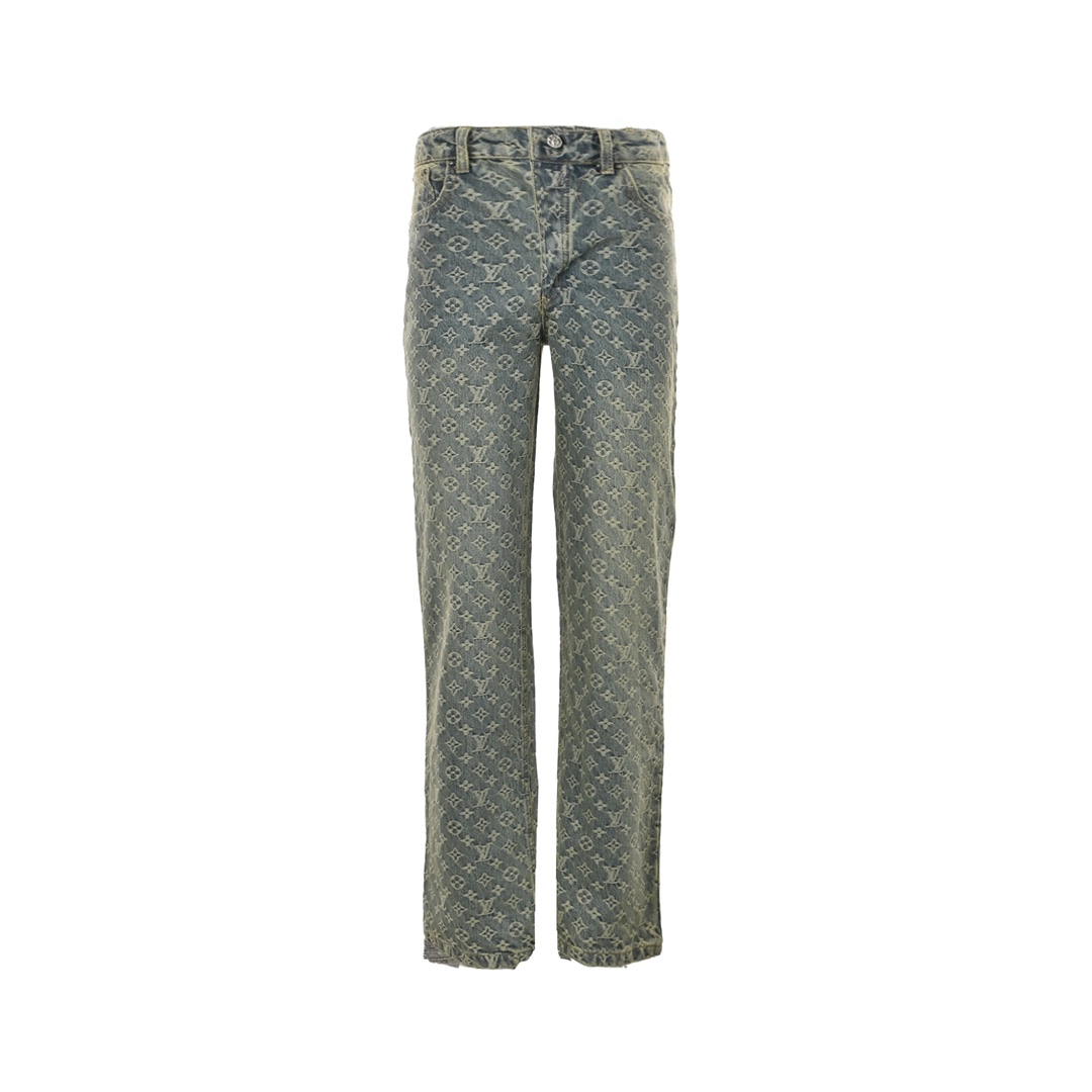 Louis Vuitton all over jacquard straight jeans