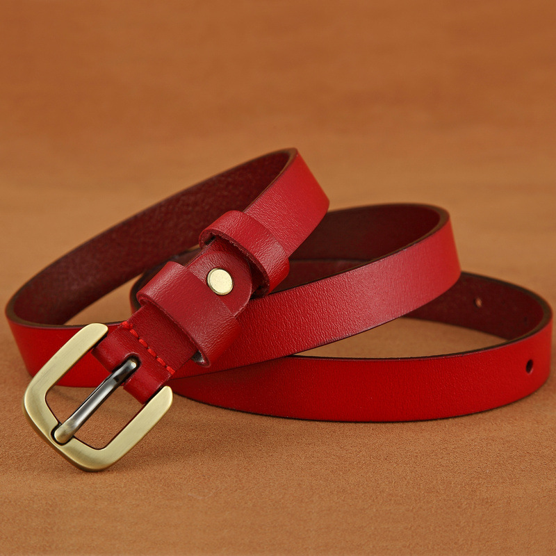 Cuckoo lady retro leather belt cowhide belt square buckle belt