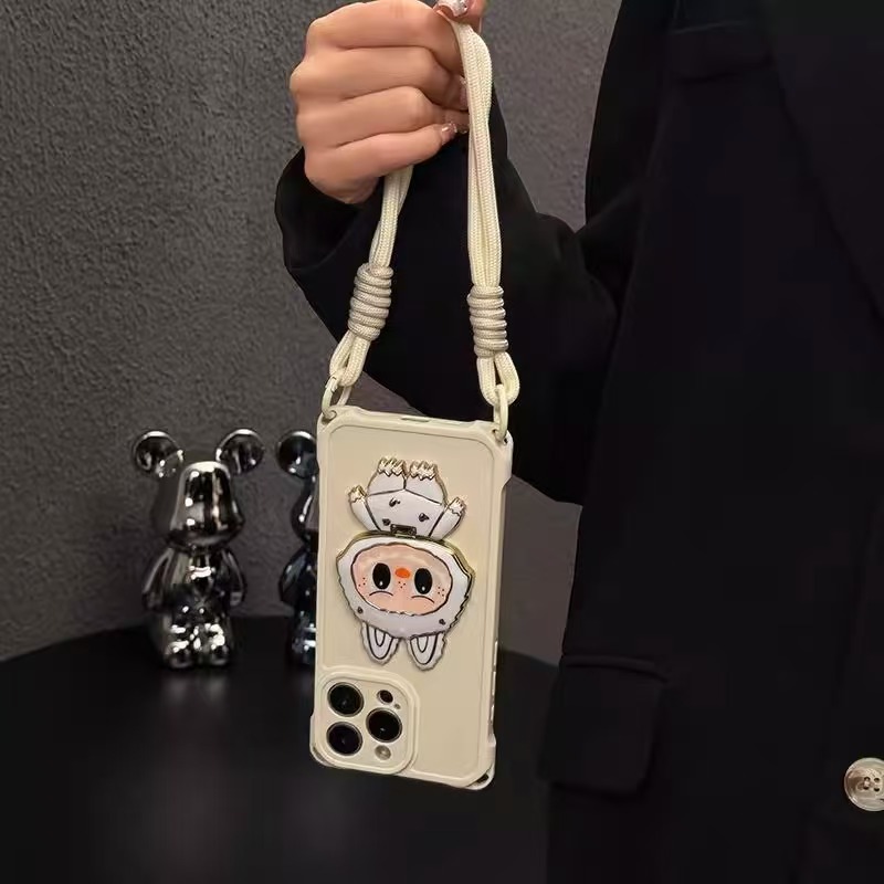 Labubu Couple Lanyard Phone Case For iPhone