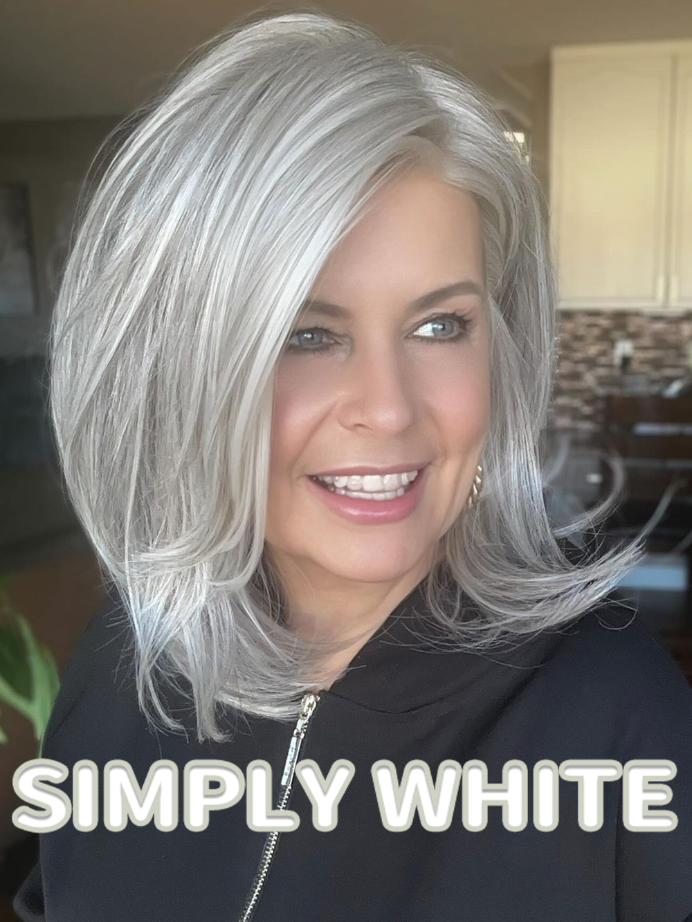 Mid-length Layered SILVA Wig With Side Part