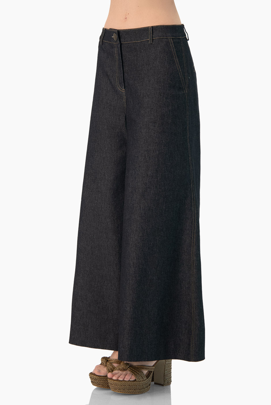 Pantalon de pierna amplia negro