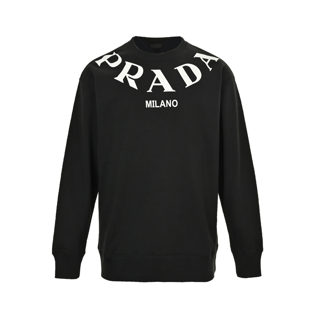 Prada 24Fw crew neck sweatshirt with large logo print