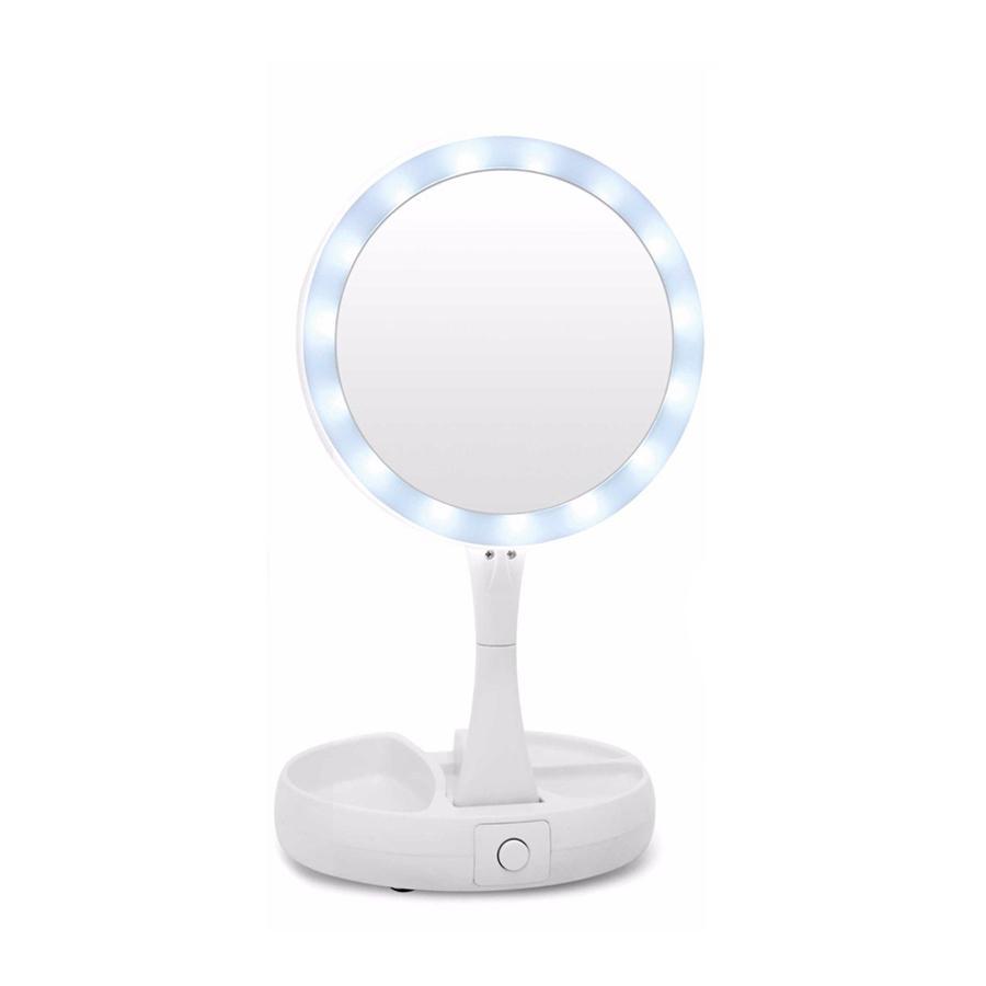 Flexible Fold Away Makeup Mirror with Dual Sided LED Light As Seen on TV