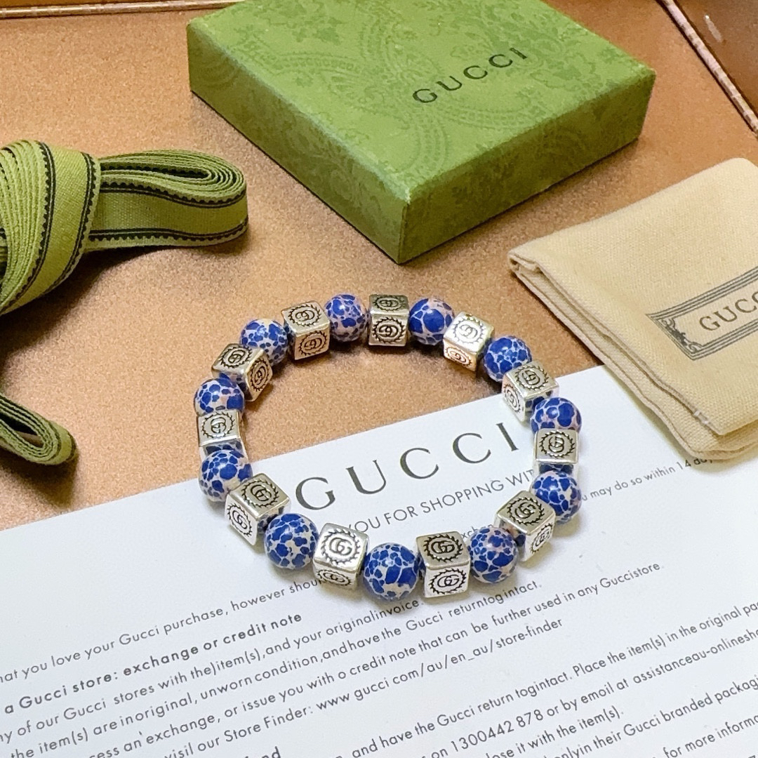 Gucci snakeskin stone vintage bracelet