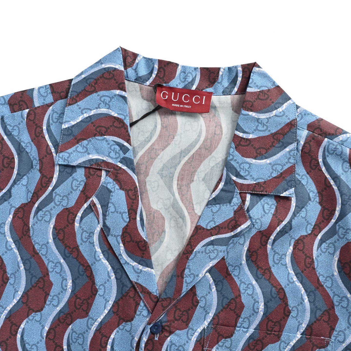 Gucci 25ss short-sleeved shirt with all-over snake print