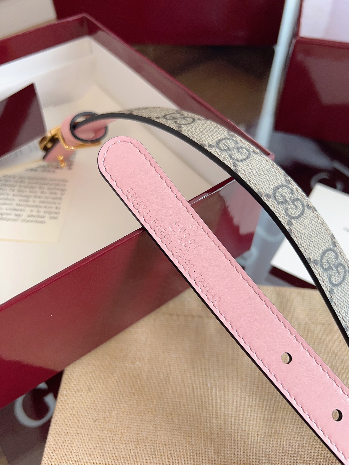 Gucci Double G steel buckle women's cowhide double-sided belt width 2.0cm