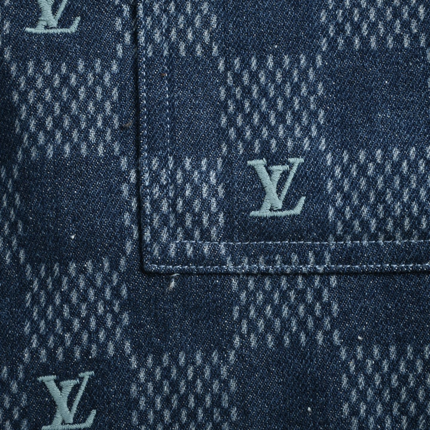 Louis Vuitton America's Cup Checkerboard Denim Shorts