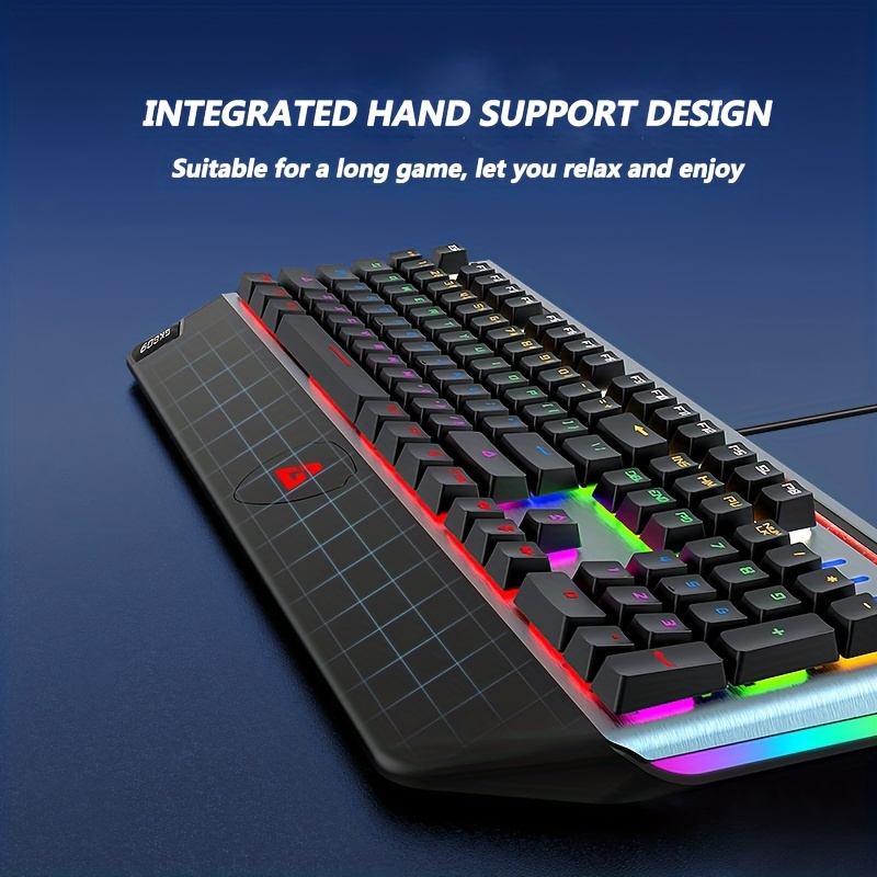 104 Keys Green Axis Integrated Hand Support Metal Mechanical Gaming Keyboard