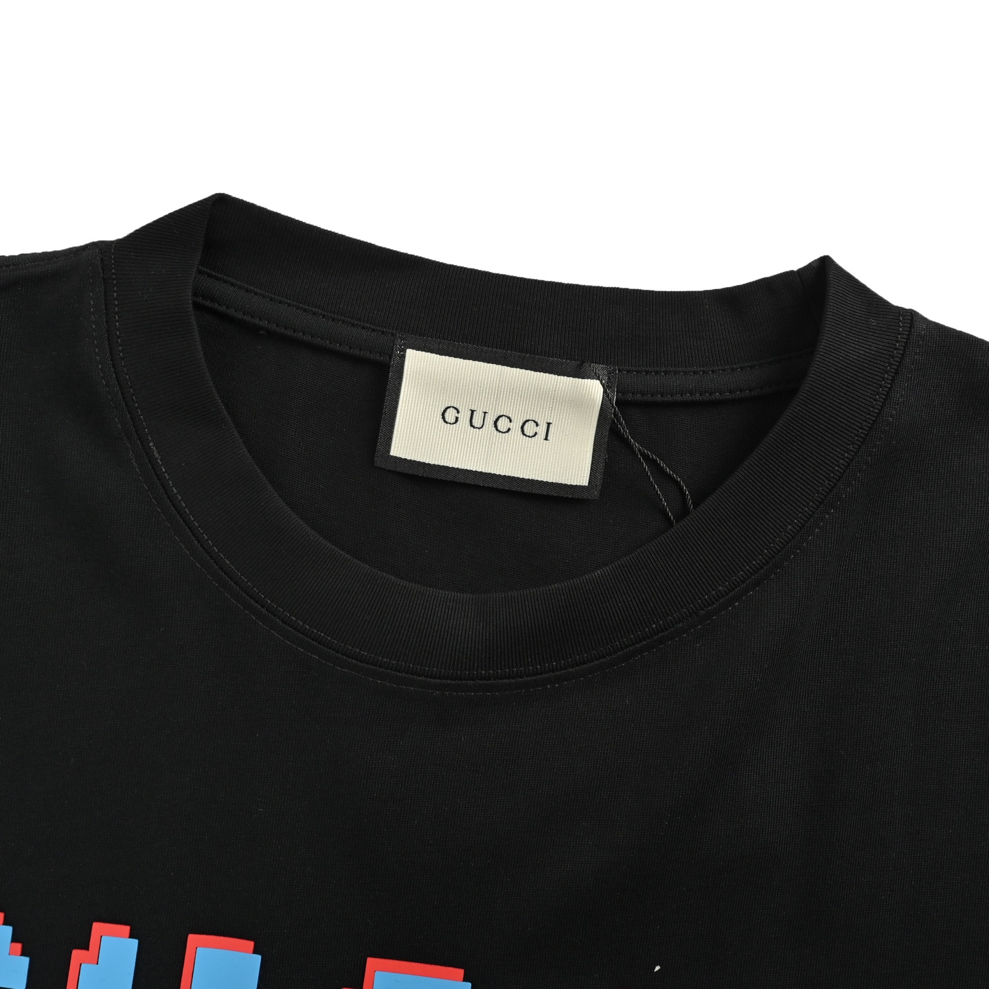 Gucci 25ss mosaic laminated lettering short sleeve