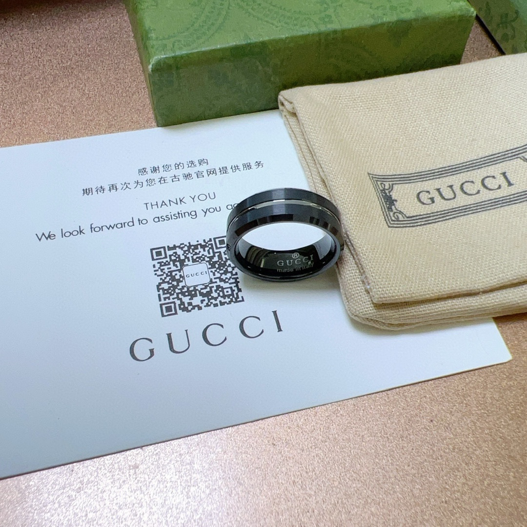 GUCCI Black Hollow Ring