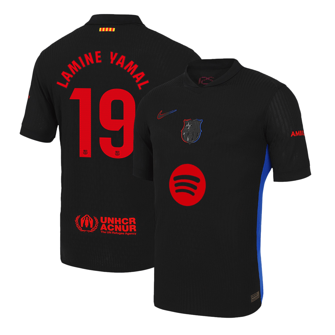 Authentic LAMINE YAMAL #19 Barcelona Away Football Shirt 2024/25 Spotify logo without text