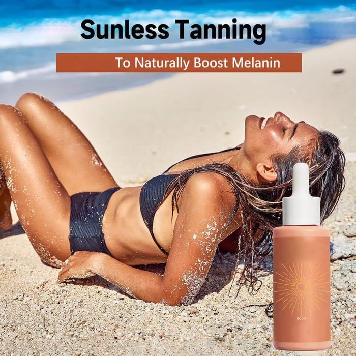 Sunless Tanning Drops-Drops naturally boost melanin to enhance your natural skin tone for a sun-kissed glow🏖️