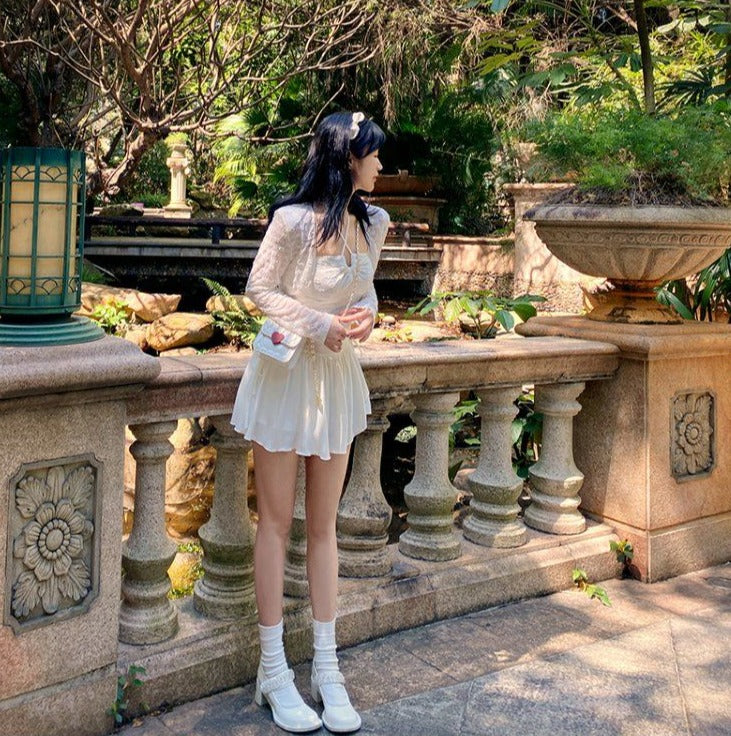 Irregular Layered Tie Mini Skort