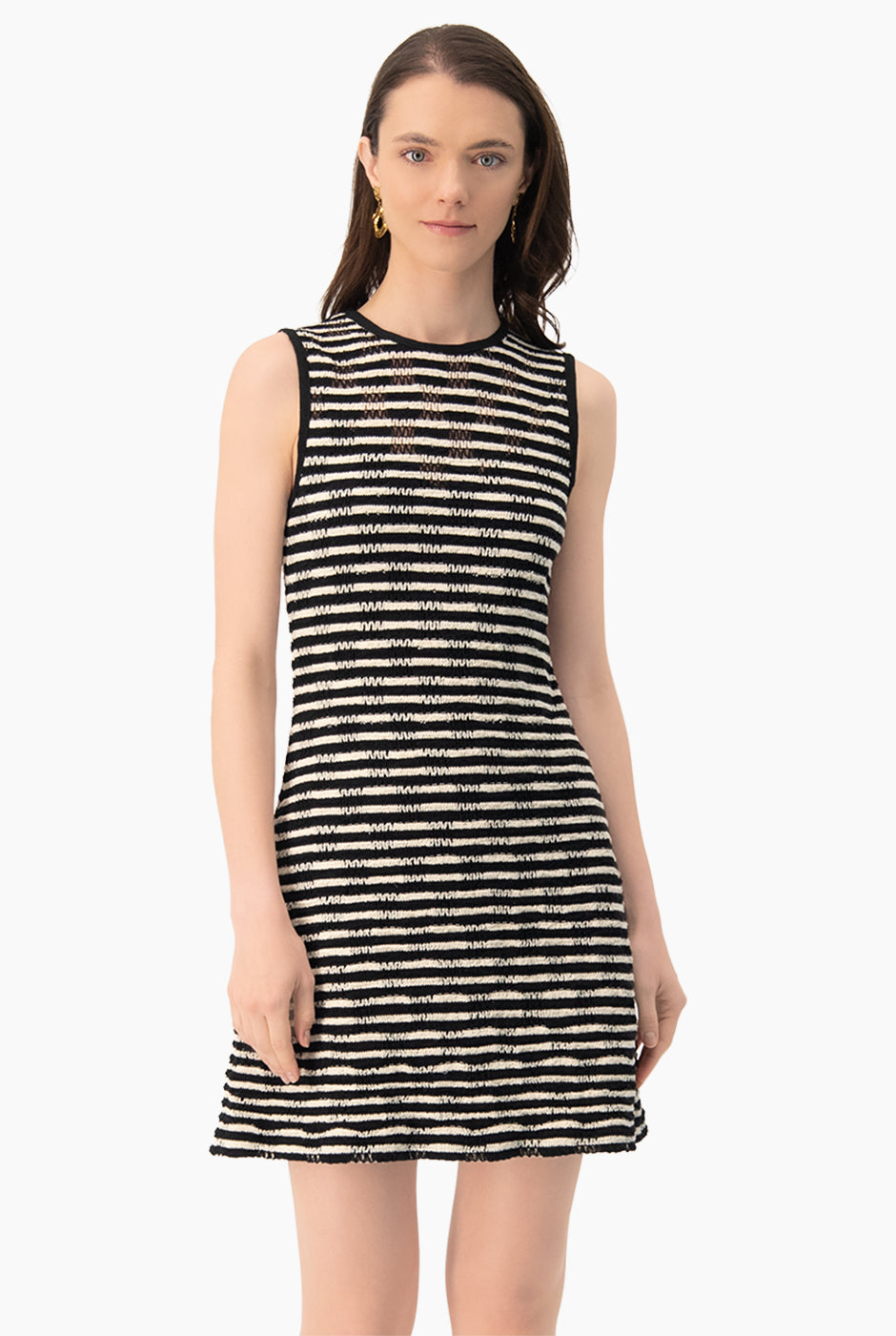 Vestido tejido de cuello redondo