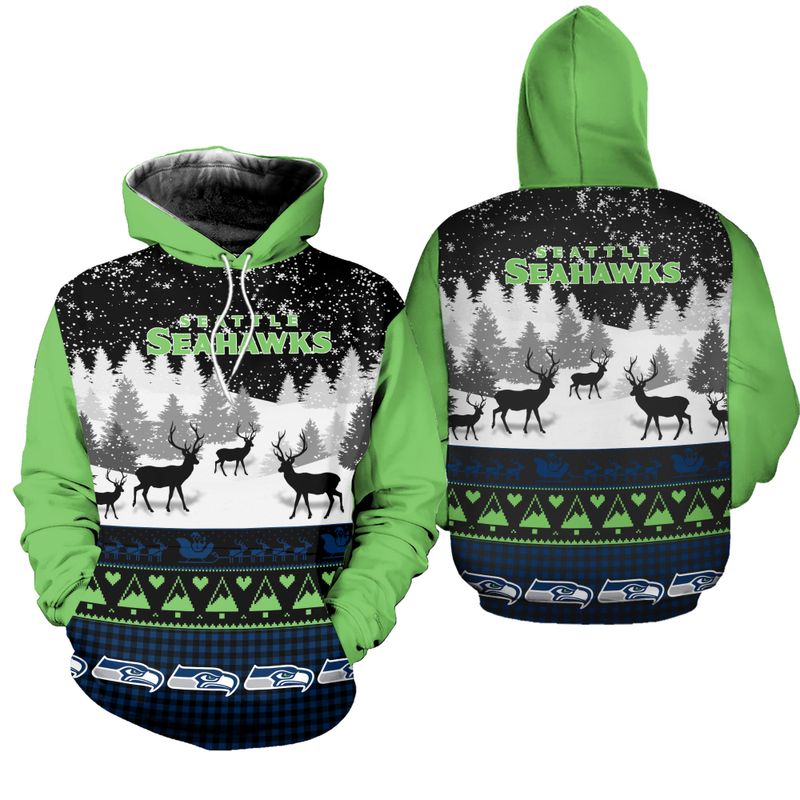 SEATTLE SEAHAWKS HOODIE 3D GIFT FOR XMAS