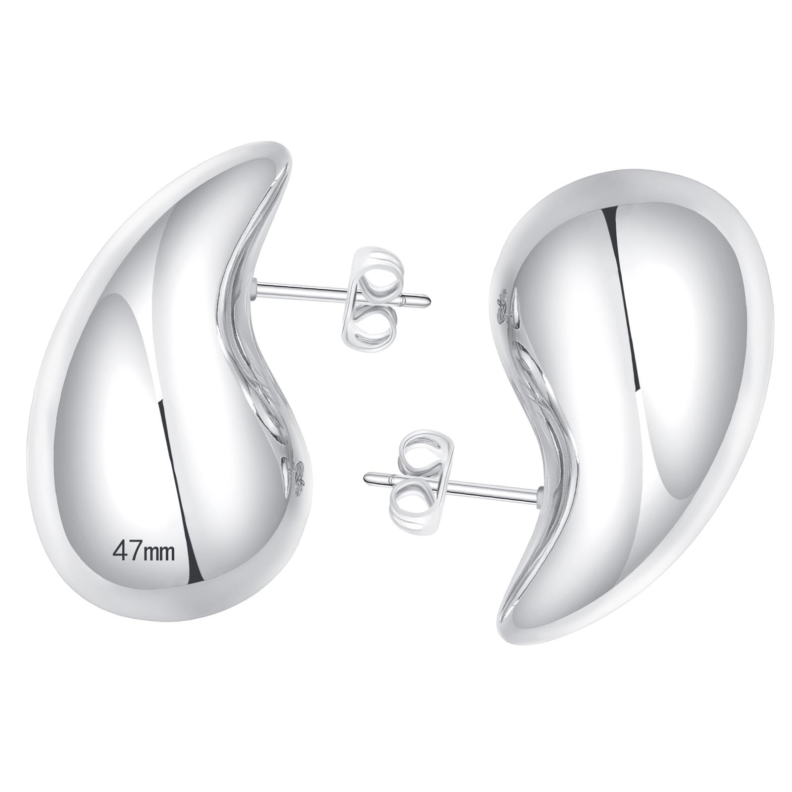 🔥Last Day 50% OFF🔥25/32/47mm Chunky Gold Hoop Earrings for Women | Lightweight Tear Drop Earrings