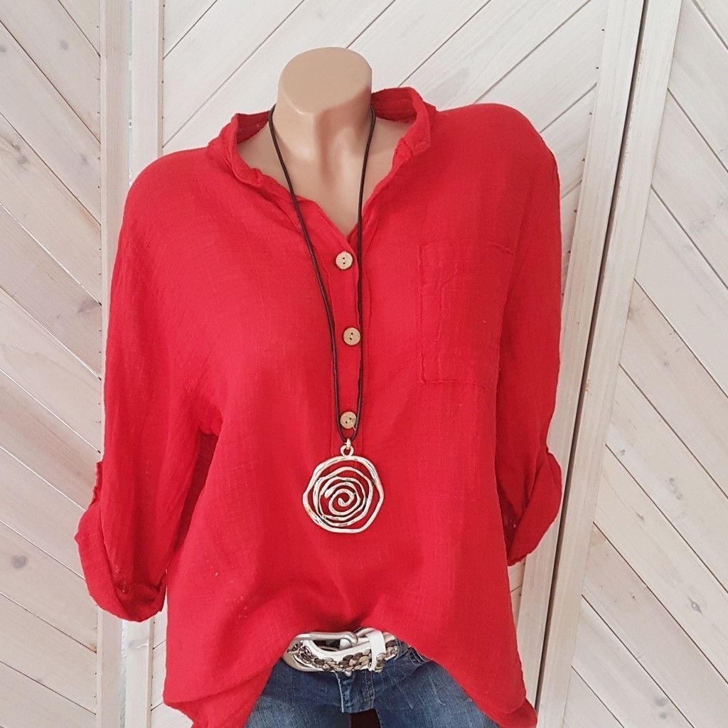 Casual Button Pocket Comfy T-Shirt
