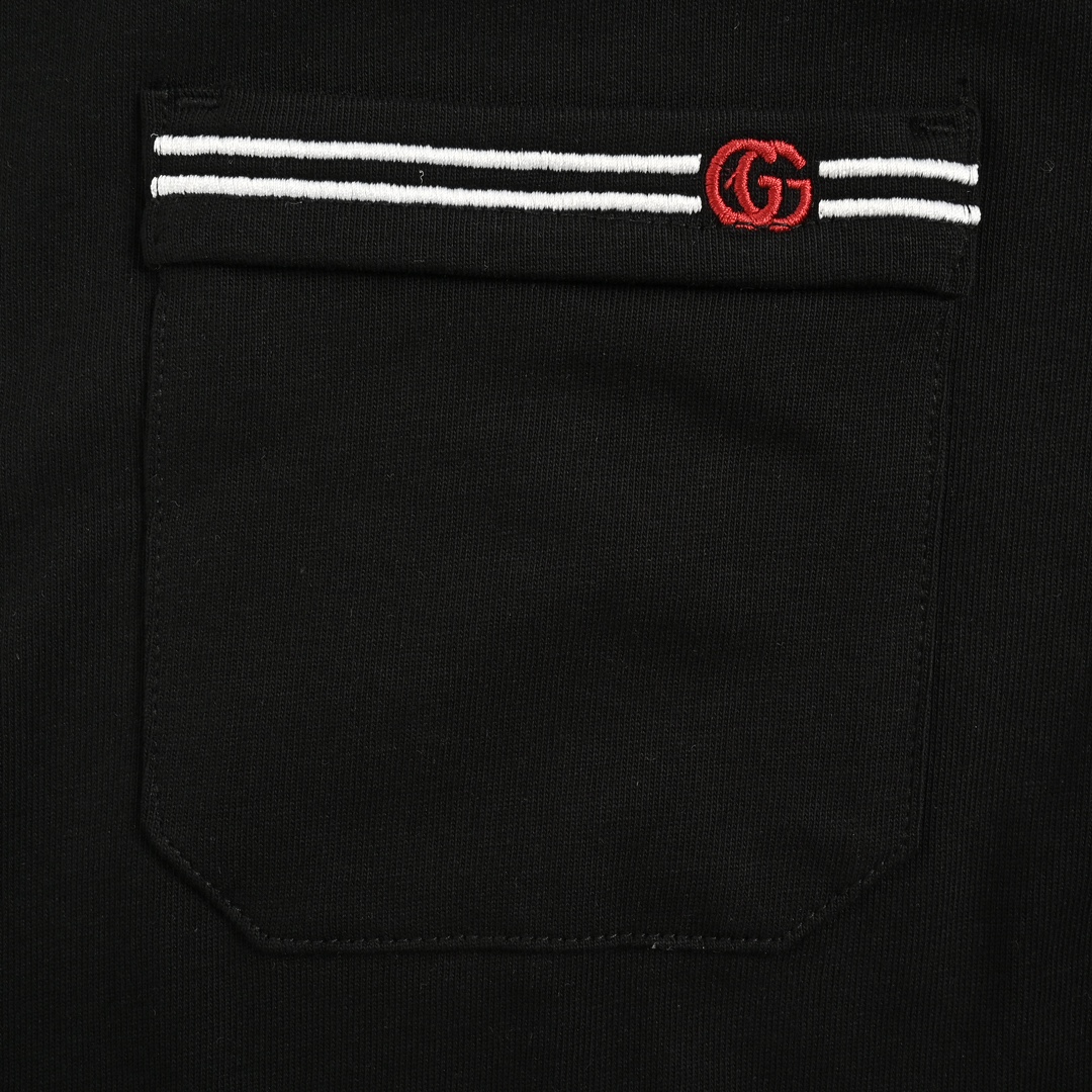 Gucci 24ss pocket double G embroidered short sleeve