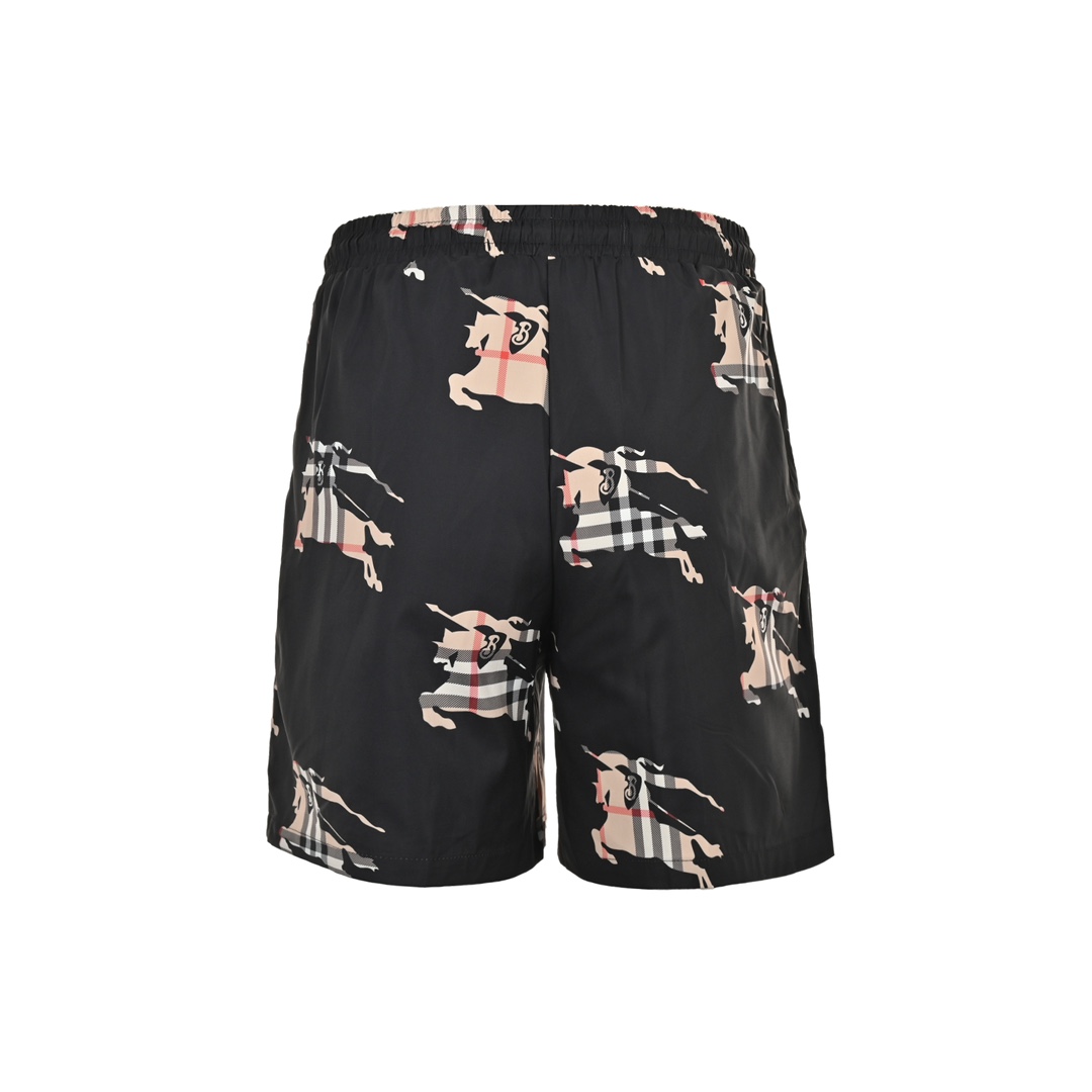 Burberry 24ss check horse beach shorts