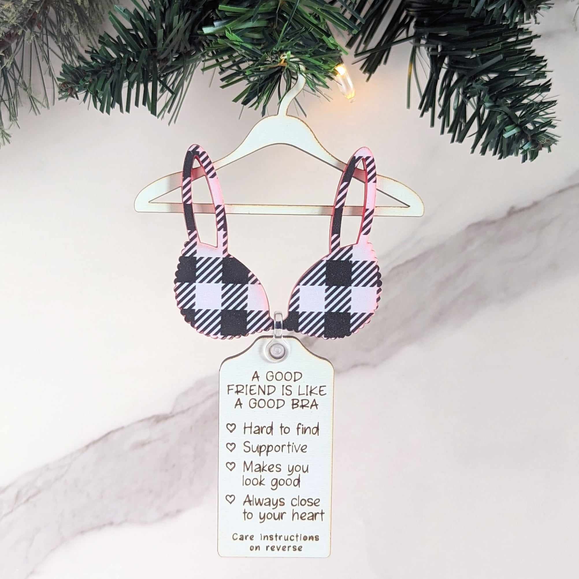 A Good Friend is Like A Good Bra Christmas Ornament