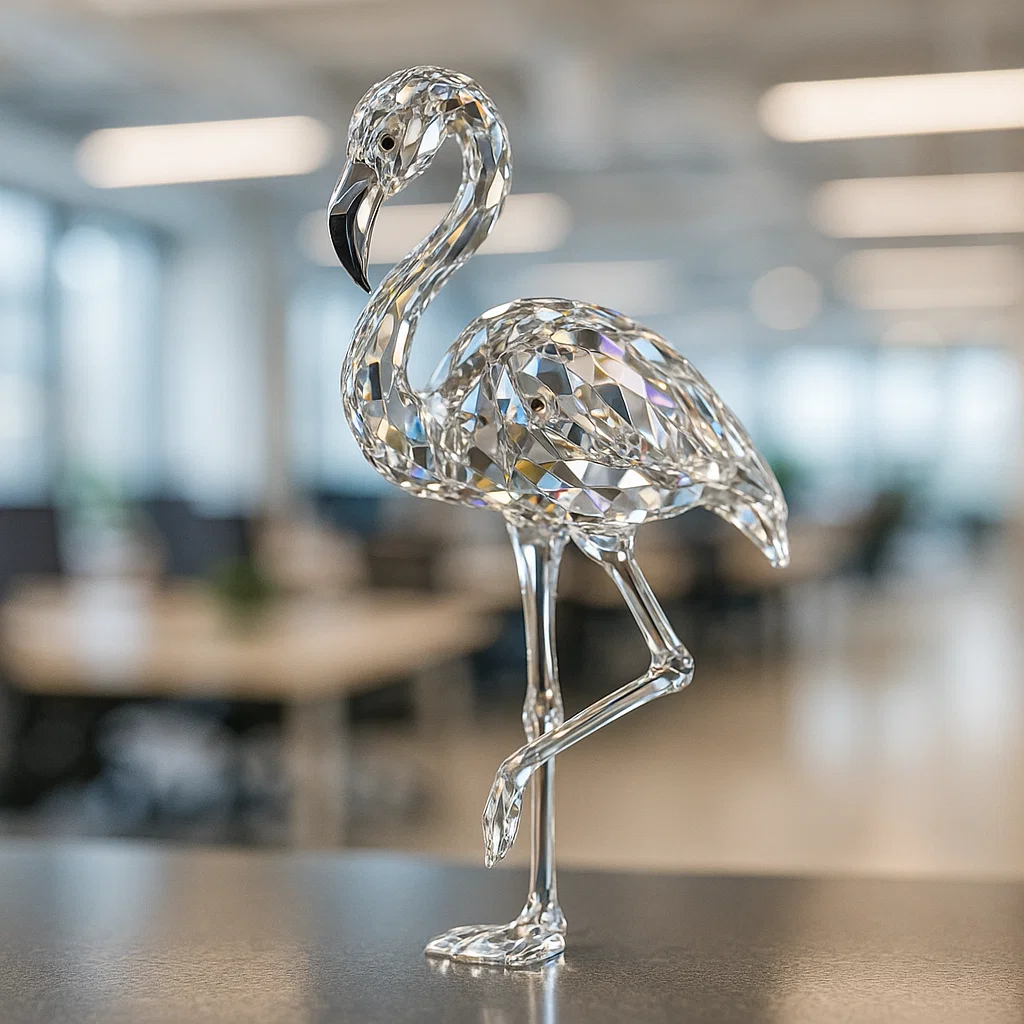 Crystal Grace Flamingo Sculpture