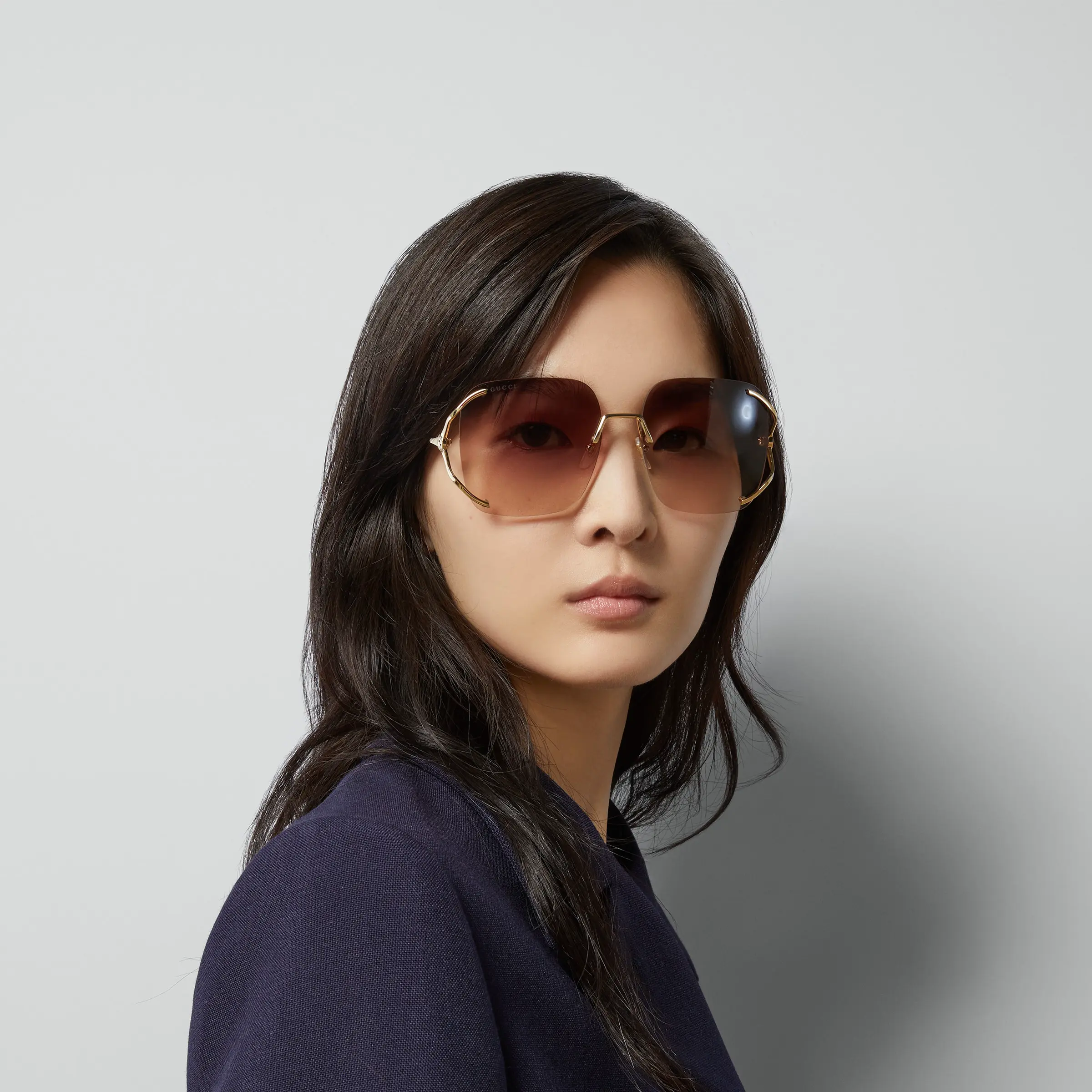 Gucci square metal sunglasses
