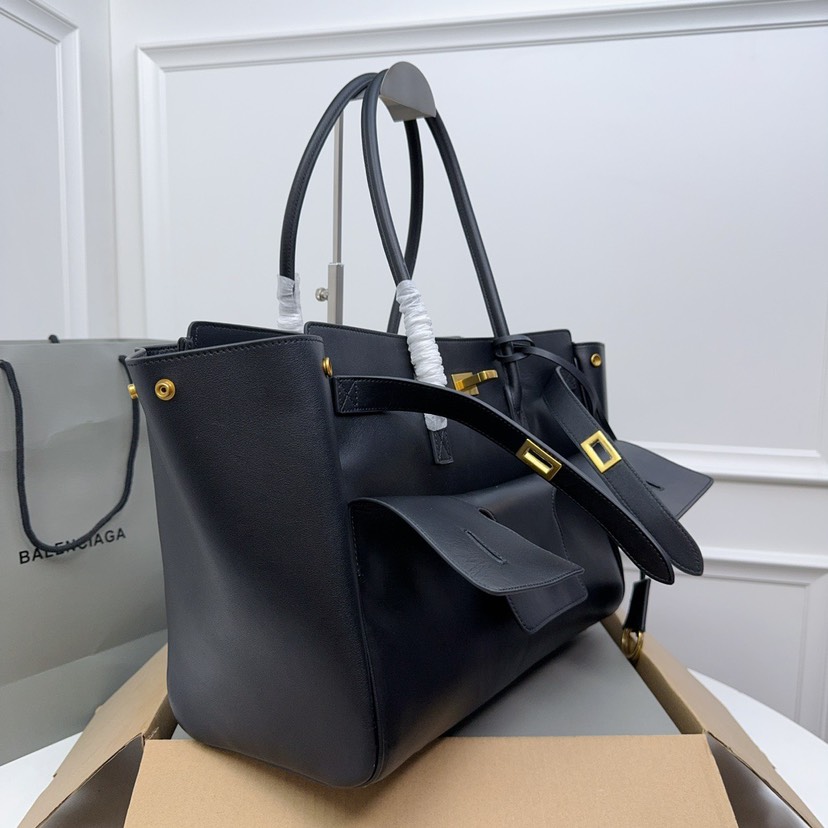 Balenciaga Bel Air Medium Black Gold Handbag