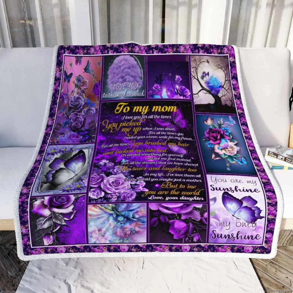 To my Mom, Love Daughter Sofa Throw Blanket
