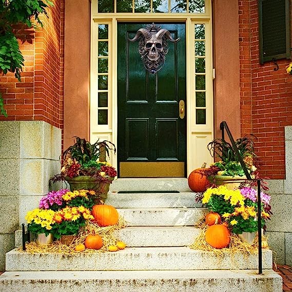 (🔥Last Day Promotion-SAVE 50% OFF)☠️Baphomet Horned God Skull Hanging Door Knocker-BUY 2 GET FREE SHIPPING！