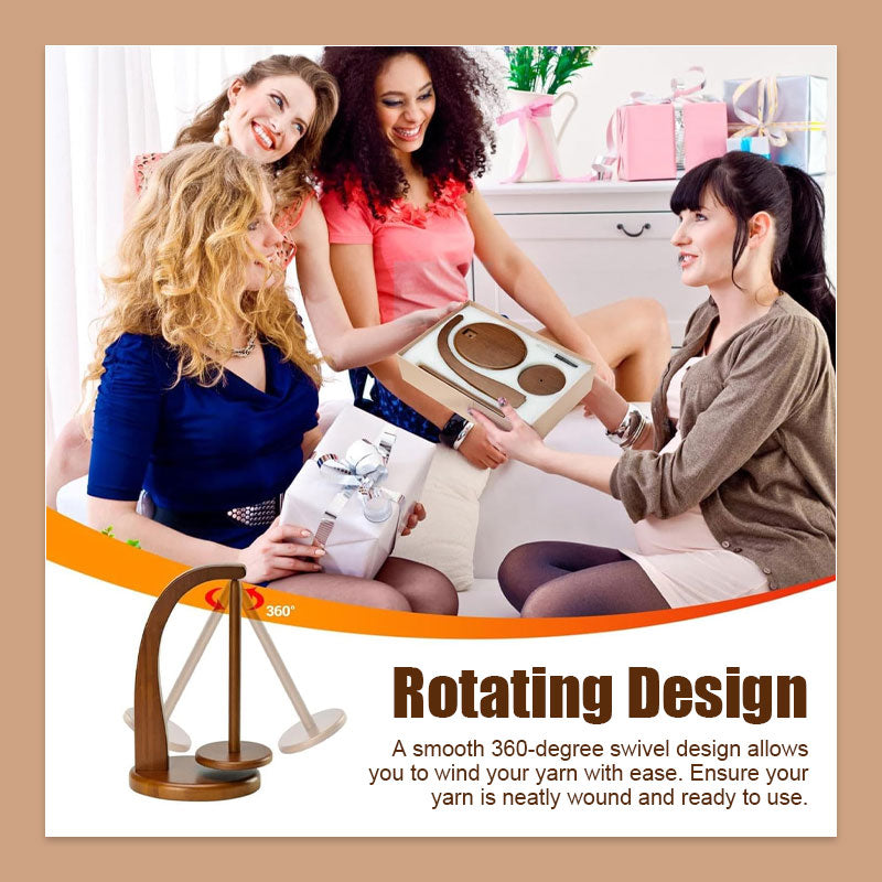 🎅2024 Christmas Promos🔥Magnetic Wooden Yarn Holder with 360 Degree Rotation
