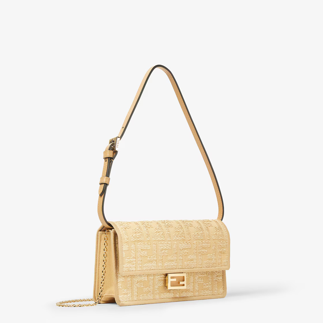 Fendi FF Chain Wallet Baguette Handbag 8M0498AV23F17A1