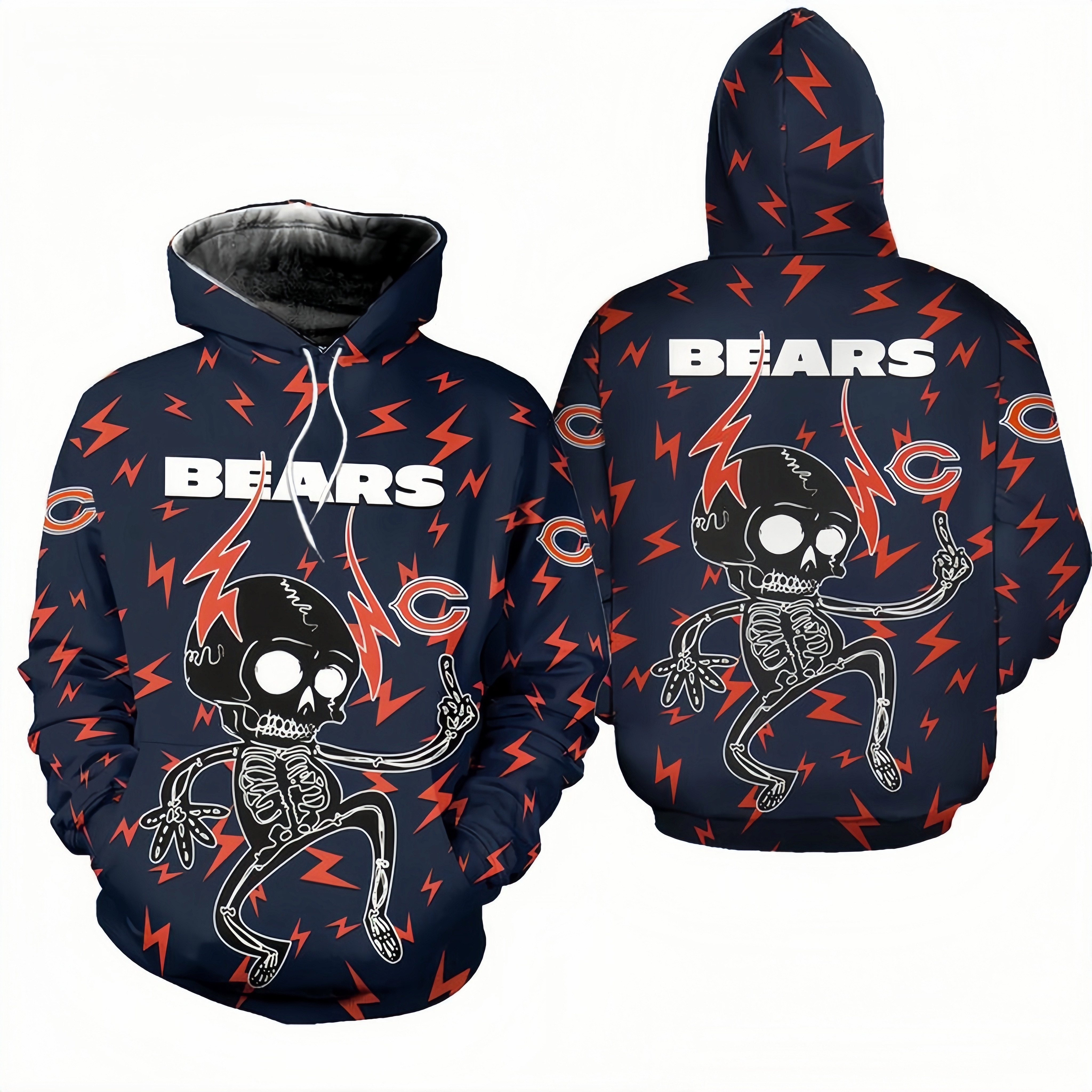 CHICAGO BEARS 3D ELECTRIC SHOCK CUTE SKELETON