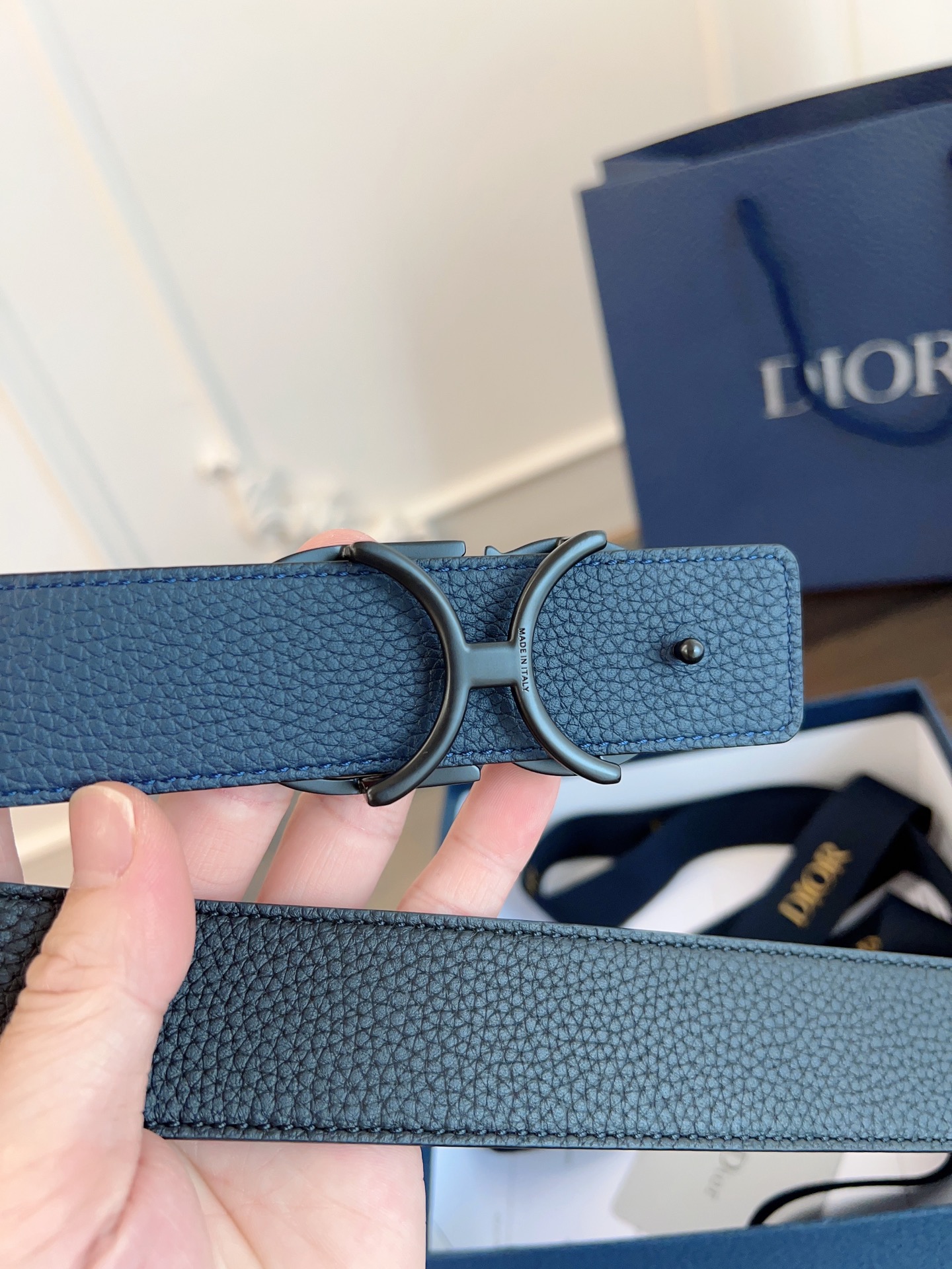 Dior double-sided leather belt 3.5CM wide
