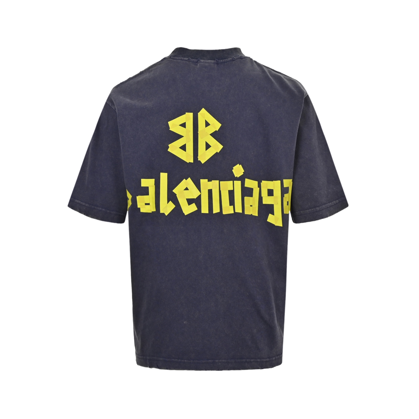 Balenciaga 25ss Masking Tape Washed Ripped Short Sleeve