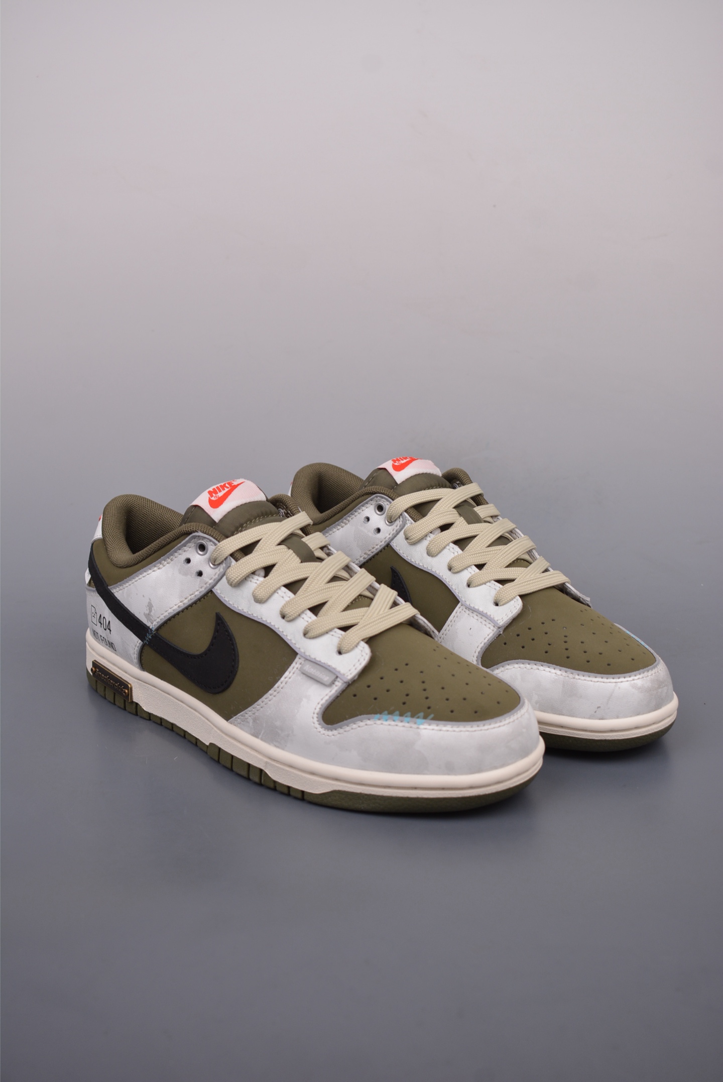 Nike SB Dunk Low 404 NOT FOUND Olive Green Off-White GW1220-010
