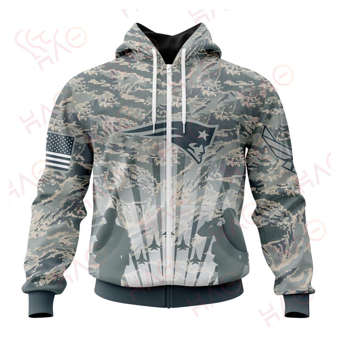 NEW ENGLAND PATRIOTS 3D HOODIE US AIR FORCE